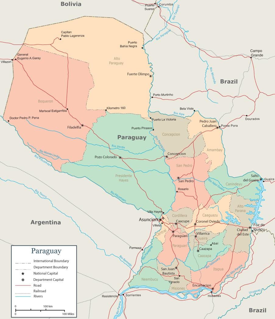 पराग्वे असंसियन नक्शा