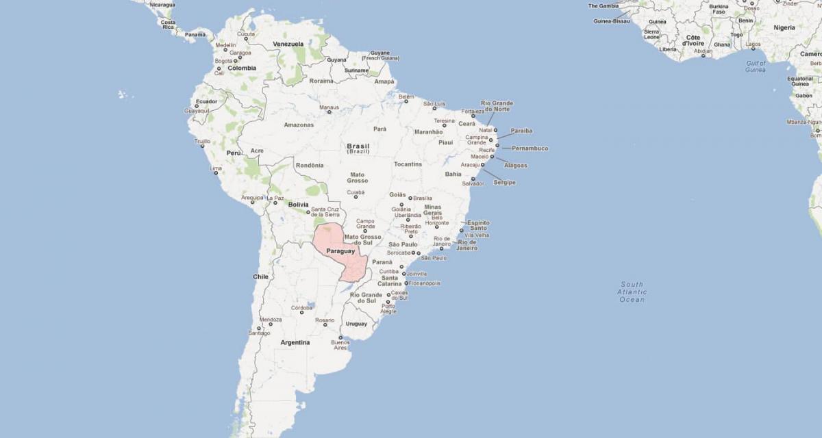 के नक्शे पैराग्वे, दक्षिण अमेरिका